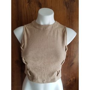 Bebe Faux Suede Crop Top